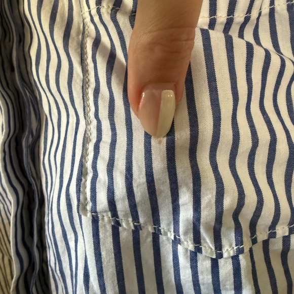 Etica Blue and White Striped Button Down Shirt - Picture 8 of 11